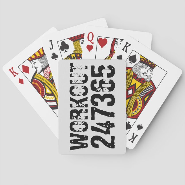 Baraja De Cartas Texto desgastado y raspado Workout 247365 negro (Reverso)