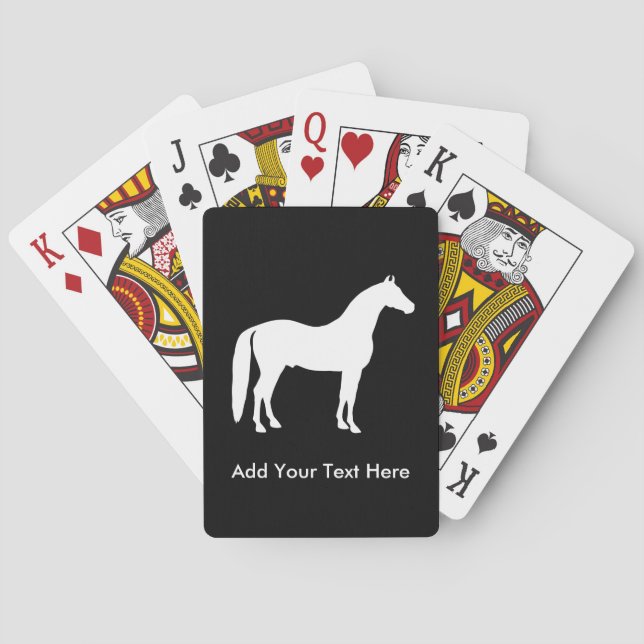 Baraja De Cartas Texto elegante del personalizable del caballo (Reverso)
