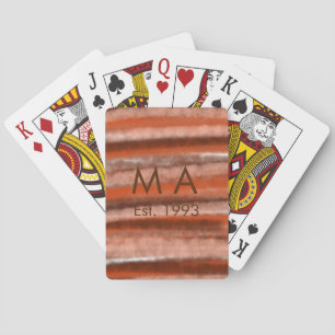Baraja De Cartas texto marrón rústico boho agregar nombre letra año