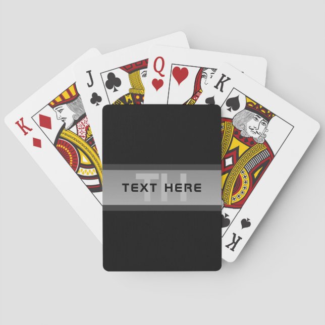 Baraja De Cartas Texto moderno con capas de Personalizable | Negro  (Reverso)