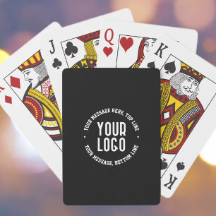 Baraja De Cartas Texto personalizable y logotipo o imagen cargada