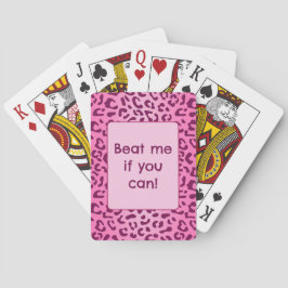 Baraja De Cartas Texto personalizado estampado de leopardo rosa ele