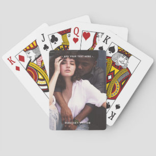 Baraja De Cartas Texto personalizado minimalista en foto vertical c