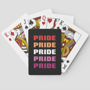 Baraja De Cartas Texto repetido del Personalizable del Orgullo Lésb