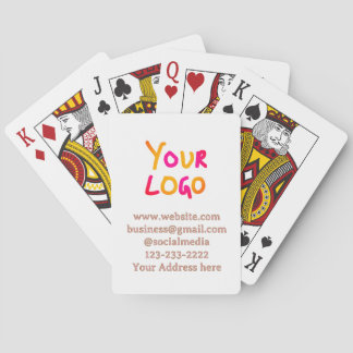 Baraja De Cartas texto simple mínimo agregue su logotipo/diseño aqu
