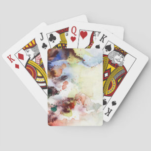 Baraja De Cartas Textura abstracta del grunge de la acuarela con la