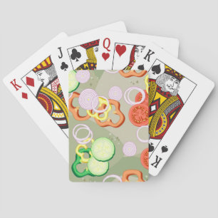 Baraja De Cartas Textura con las rebanadas de verduras