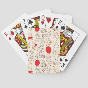 Baraja De Cartas Textura Con Osos De Teddy