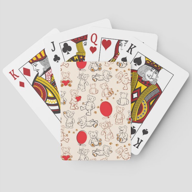 Baraja De Cartas Textura Con Osos De Teddy (Reverso)