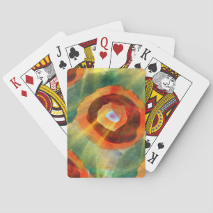 Baraja De Cartas textura de arte agua abstracta verde, naranja, cír
