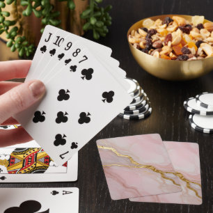 Baraja De Cartas Textura de mármol dorado y rosa