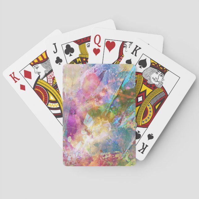 Baraja De Cartas Textura gruesa abstracta con pintura acuarela 3 (Reverso)