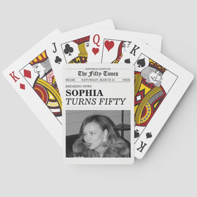 Baraja De Cartas The Fifty Times Newspaper 50th Birthday Party (Reverso)