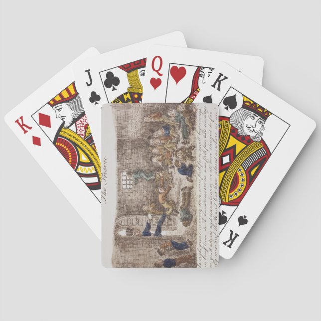 Baraja De Cartas The Prison, 1858 (coloured engraving) (Reverso)