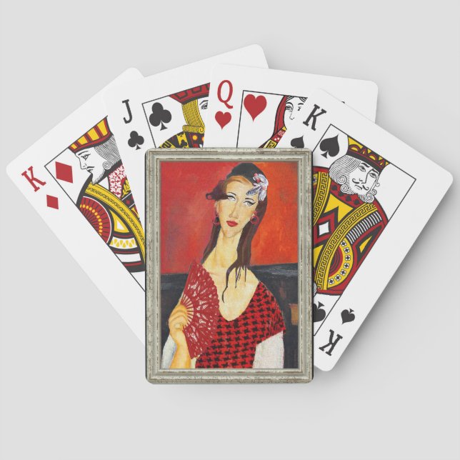 Baraja De Cartas The Red Fan (based on Modigliani's painting) (Reverso)