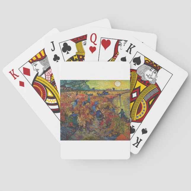 Baraja De Cartas The Red Vineyard 1888 by Vincent van Gogh (Reverso)