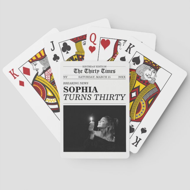 Baraja De Cartas The Thirty Times Newspaper 30th Birthday Party (Reverso)