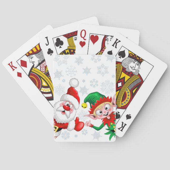 Baraja De Cartas Thumbup de caracteres de Navidades de Santa y Elf (Reverso)