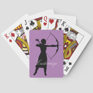 Baraja De Cartas Thunder_Cove, arquera femenina Silhouette