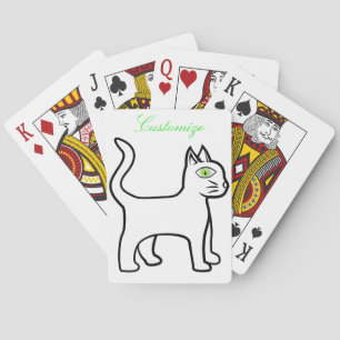 Baraja De Cartas Thunder_Cove de gato de ojo verde minimalista