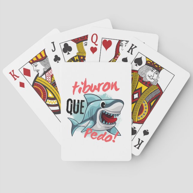 BARAJA DE CARTAS TIBURON DIGA QUE PEDO, TIBURÓN, QUÉ SIGUE. (Reverso)