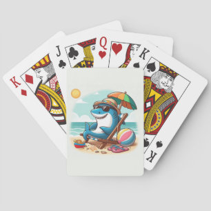 Baraja De Cartas Tiburón personalizado lindo costero/playa