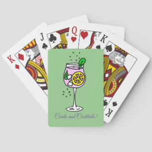 Baraja De Cartas Tiempo de cocteles verde y lilac