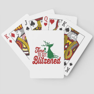 Baraja De Cartas Tiempo para ser Blitzeneado Reno de Navidad 