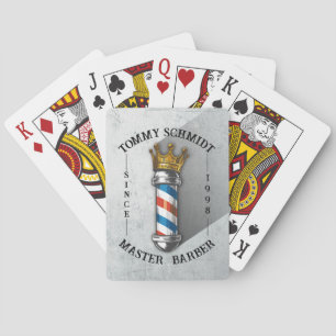 Baraja De Cartas Tienda de peinado de barbero Rey Corona Poste de b