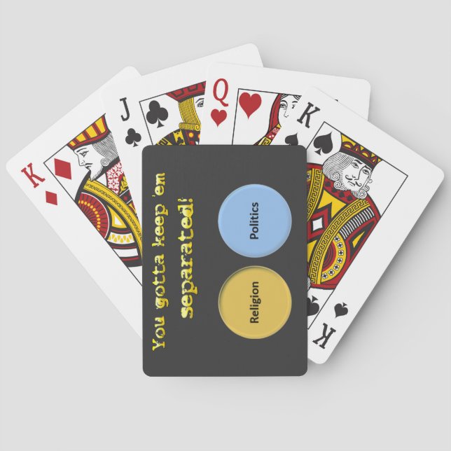 Baraja De Cartas Tienes que mantenerlos separados - política y reli (Reverso)