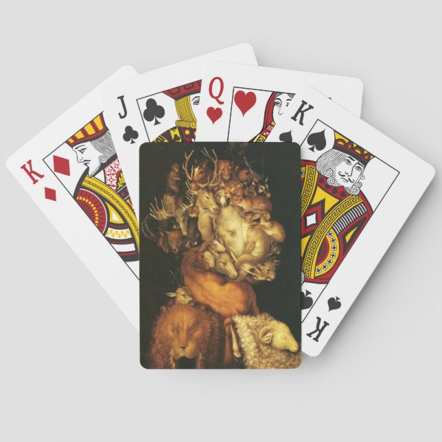 BARAJA DE CARTAS TIERRA / ALLEGORIO CON ANIMALES SALVAJES (Reverso)