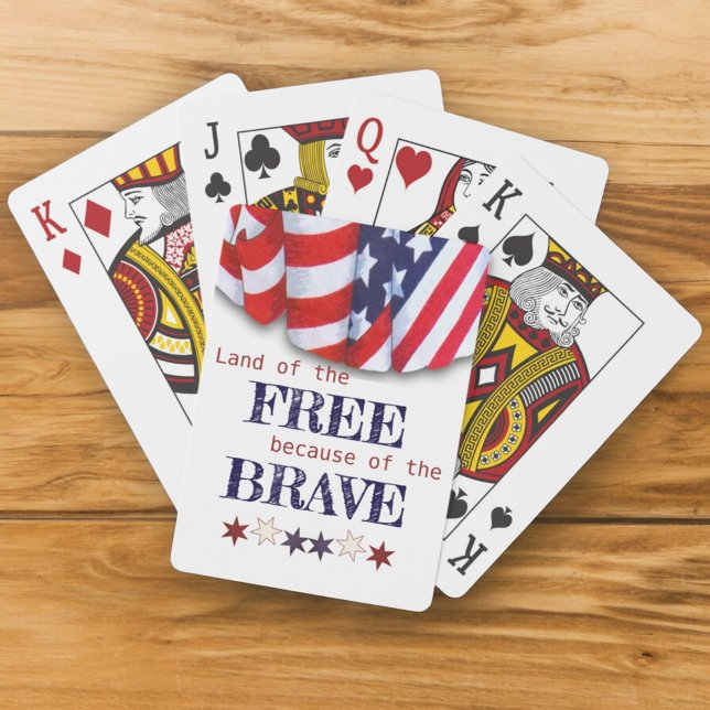 Baraja De Cartas Tierra Patriótica de los Bunting libres (patriotic "Land of the Free because of the Brave" playing cards)