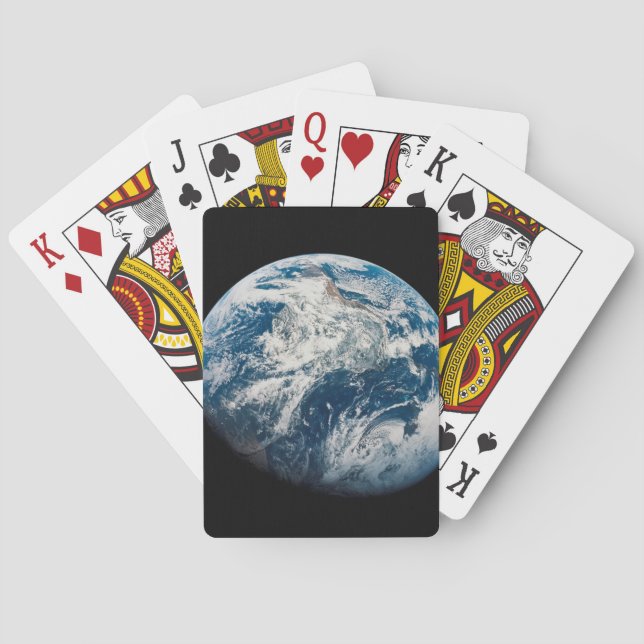 Baraja De Cartas Tierra Tomada De La Nave Espacial Aollo 8. (Reverso)