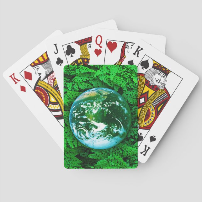 Baraja De Cartas Tierra verde - conciencia ecológica  (Reverso)