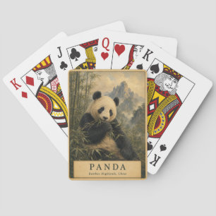 Baraja De Cartas Tierras Altas de Bambú del Panda China VINTAGE