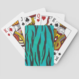 Baraja De Cartas Tiger Black and Teal Print