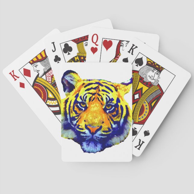 Baraja De Cartas Tiger Eyes Pop Art (Reverso)