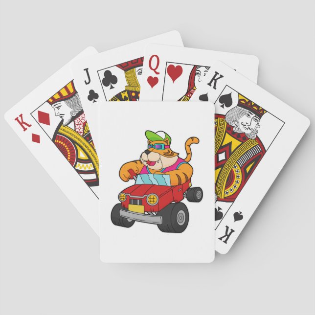 Baraja De Cartas Tigre con auto (Reverso)