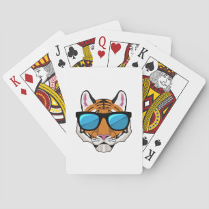 Baraja De Cartas Tigre con gafas de sol