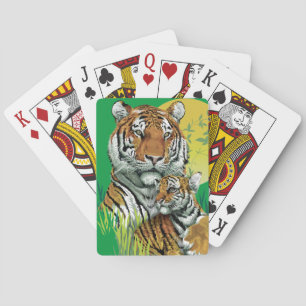 Baraja De Cartas Tigre de Bengala Con Cubo