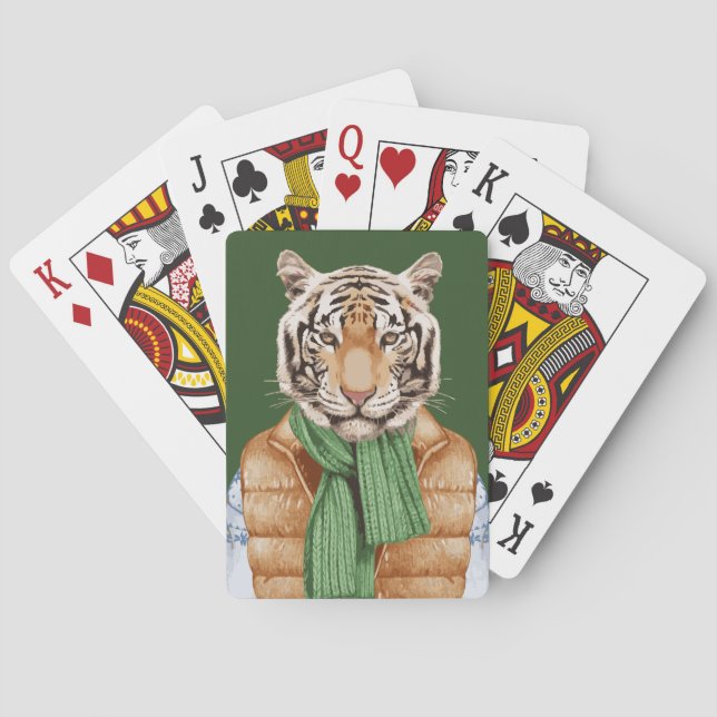 Baraja De Cartas Tigre de chaleco inferior (Reverso)