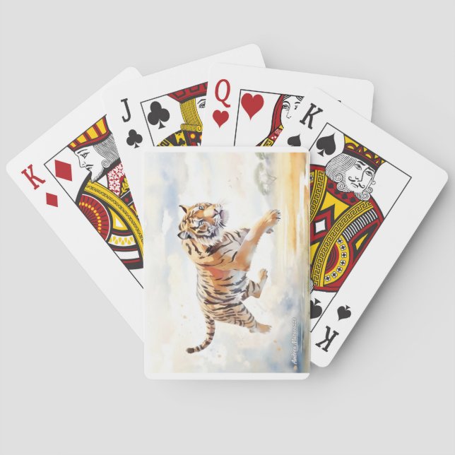 Baraja De Cartas Tigre en acción 2 (Reverso)