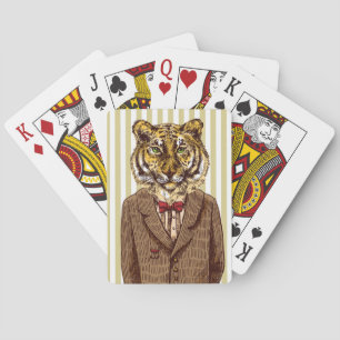Baraja De Cartas Tigre En El Desgaste De La Noche