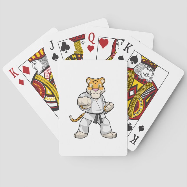 Baraja De Cartas Tigre en el Karate de las artes marciales (Reverso)