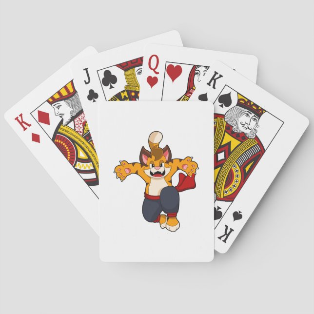 Baraja De Cartas Tigre en el Karate de las artes marciales (Reverso)