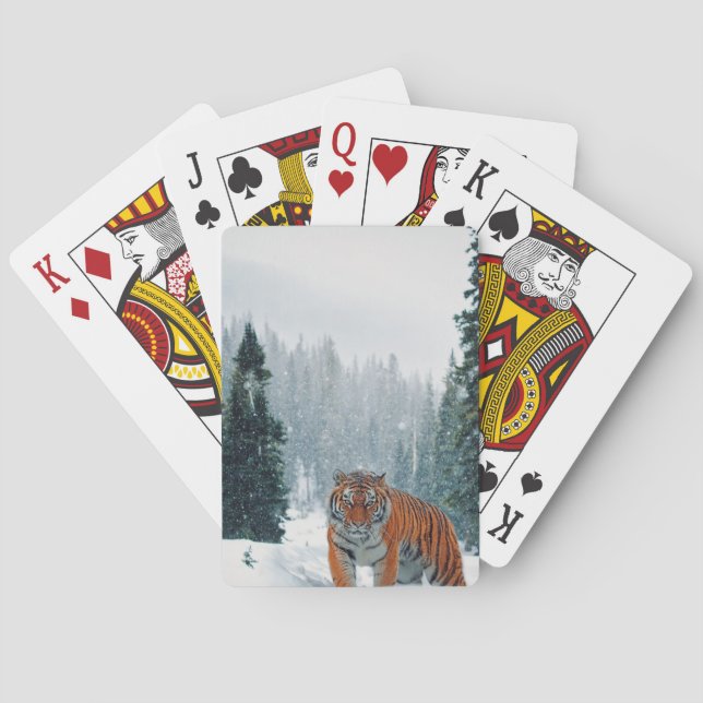 Baraja De Cartas tigre en la nieve (Reverso)
