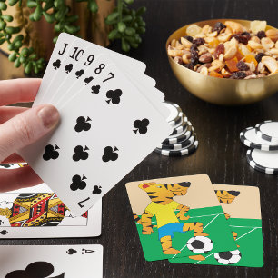 Baraja De Cartas Tigre jugando al fútbol