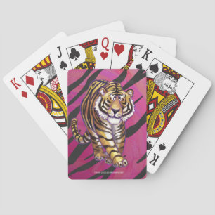 Baraja De Cartas Tigre negro y rosa salvaje