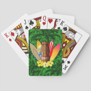 Baraja De Cartas Tiki Mask And Surfboards