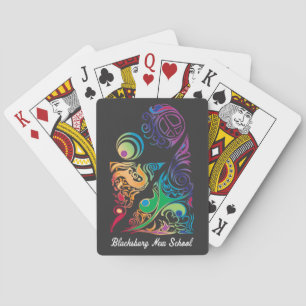 Baraja De Cartas Tipo blanco del logotipo de arte de la nueva escue